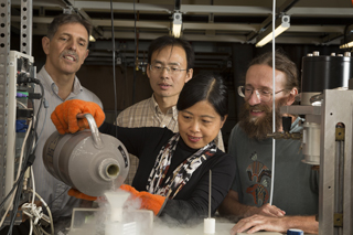 From left to right are Robert Belnap, Junpeng Deng, Aihua Xie and Wouter Hoff.